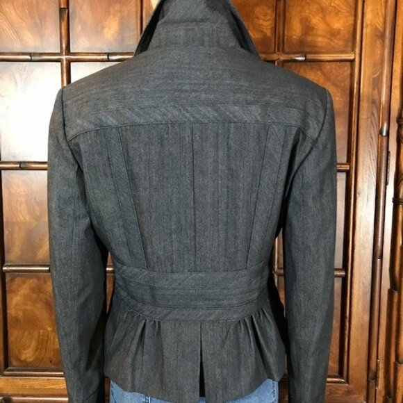 NWOT Nine West Indigo Cannes Tailored Variegated Peplum Double Breasted Jacket - Picture 11 of 16